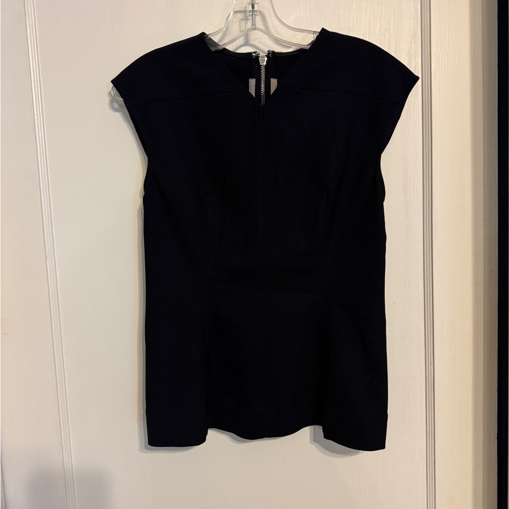 Rick Owens Glitter zip back v-neck structured Black Women's Top